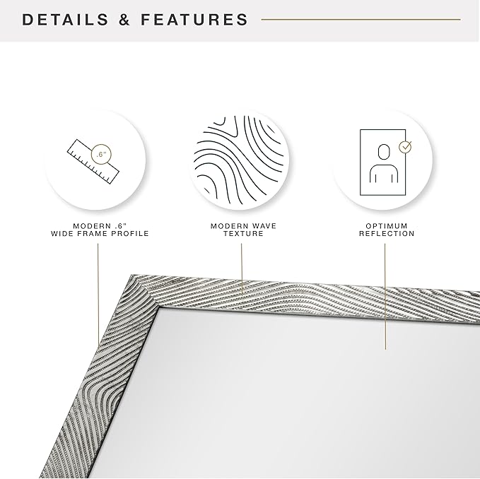 MCS Micro Rope Front Loaded Wall Mirror, (20x30, Brushed Nickel)