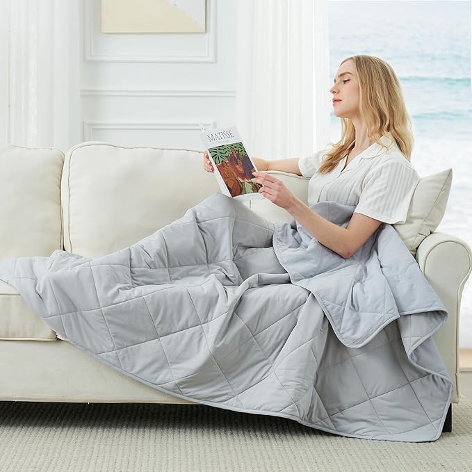 Cozy Bliss Cooling Blanket for Hot Sleepers Twin Size, Q-Max 0.45 Cooling Comfort Throw, Cold Blankets for Night Sweats Sleeping, Ultra-Cool Lightweight Breathable Summer Blanket for Bed, Grey