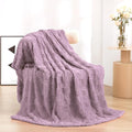 Light Purple Fleece Throw Blanket 50”×60” for Couch Sofa Bed,Super Soft Cozy Plush Microfiber Flannel Blanket with 3D Checkered Design Lightweight for Adults,Woman,Girls