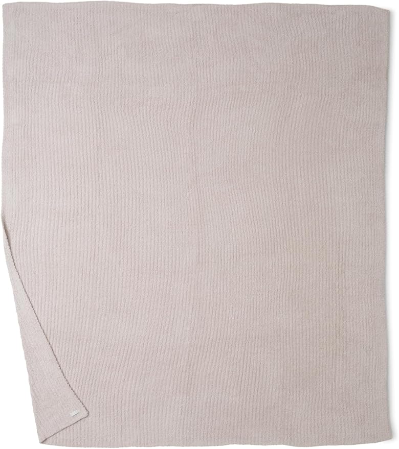 Barefoot Dreams® CozyChic® Ribbed Bed Blanket, Ultra Soft Plush Microfiber Blanket for Bed, Warm & Lightweight Cozy Bedding Layer, Textured Knit, Full/Queen Size, Stone