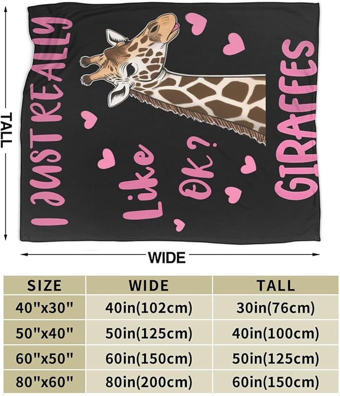 Giraffe Throw Blanket - Soft Plush Fleece Grassland Animals Bedding Blankets- Cozy Giraffe Stuff Gifts for Women Girls Kids 60"X80"