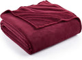 Hansleep Fleece Burgundy Red King Blanket, Flannel Fuzzy Plush Cozy Blanket for All Seasons, Burgundy Red, King 90x108 Inches