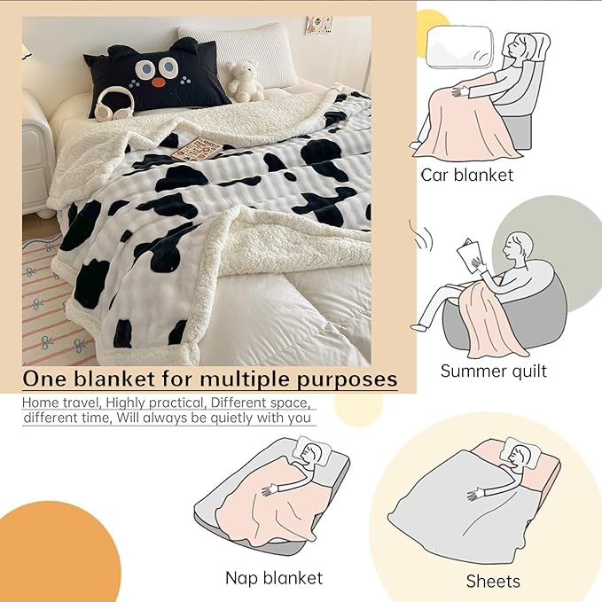 Cozy Gift Reversible Fleece Blanket King Size 90"x108" - Warm Plush Throw Blanket for Bed/Couch - Ideal Present for Women & Home Decor