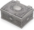 Small Rectangle Vintage Metal Jewelry Box Trinket Gift Box Chest Ring Case for Girls Ladies Women