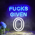 JFLLamp Zero Funks Given Neon Signs for Wall Decor Neon Lights for Bedroom Led Signs Suitable for Man Cave Living Room Taverns Bar Unique Gift for Lover, 5V USB Power 10.5 * 12Inch (Blue+White)