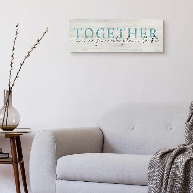 Family Wall Signs Decor Together is Our Favorite Place to Be Inspirational Quotes Wall Plaque Rustic Farmhouse Motivational Canvas Prints Wall Art for Living Room Bedroom Entryway Office Home Decor
