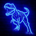 Dinosaur Neon Sign for Wall Decor, USB Dimmable Blue LED Night Light for Boys Bedroom, Jurassic Party Decorations, Birthday, Halloween and Christmas Gift, 15.5 x 13 inch