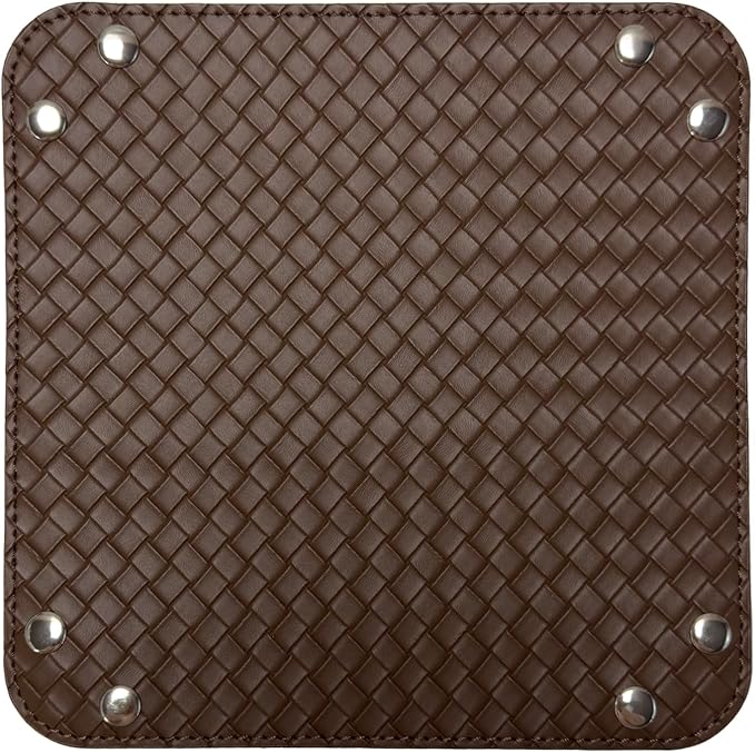 UnionBasic Small Valet Tray, Jewelry Tray for Rings Watches Earrings, Entryway Catchall Caddy for Coins Keys Change, Nightstand Bedside Valet Holder, Trays for Electronic Gadgets, Woven Coffee