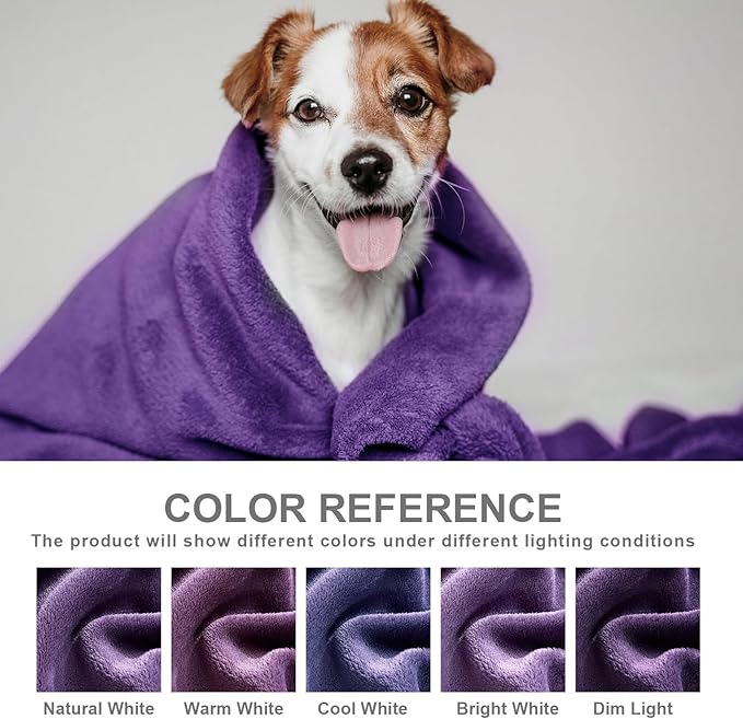 Hansleep Fleece Purple Full Blanket, Super Soft Flannel Fuzzy Plush Cozy Blanket for All Seasons, Purple, Full 84x90 Inches