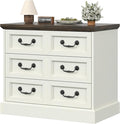 Farmhouse Nightstand with Charging Station, 27.6" Wide White Wood Nightstand with 3 Drawers Organizer, Larger Side Table End Table with Storage, Modern Night Stand for Bedroom, Living Room