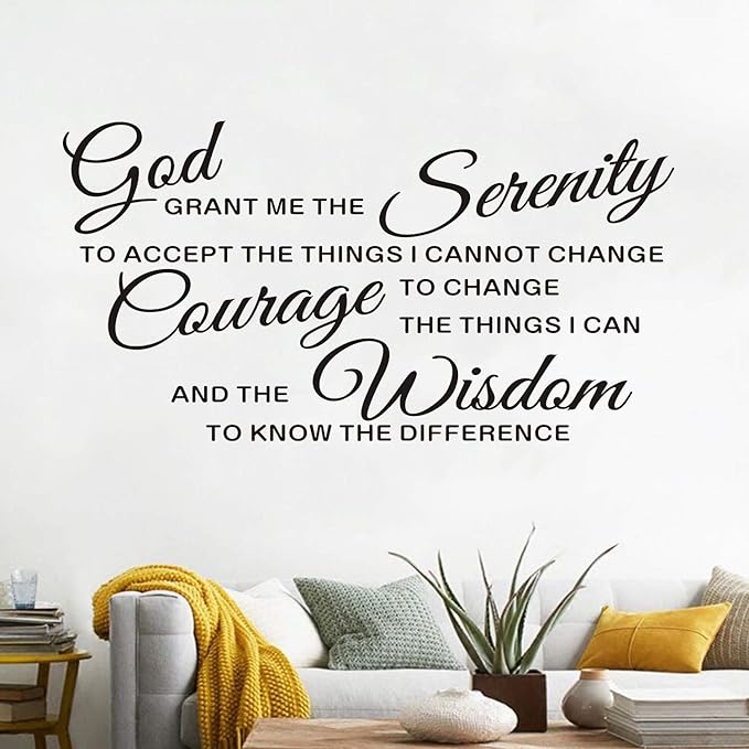 AnFigure Prayer Wall Decor, Inspirational Wall Decals for Living Room Quotes Bathroom Family Christian Bible Verse Faith Biblical Jesus Home Art Decor Vinyl Stickers God Grant Serenity Prayer 21"x11"