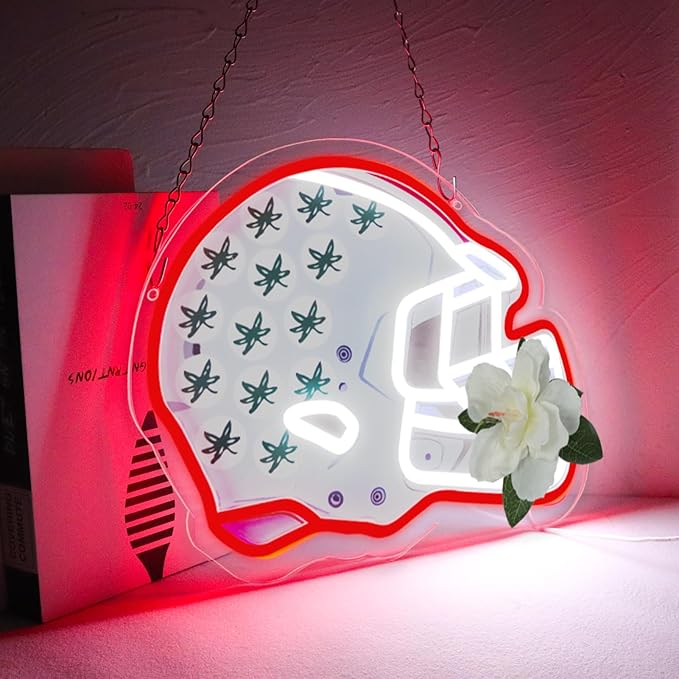 Pugna Football Merch Neon Signs for Wall Decor University Football Team Neon Lights for Bedroom Led Signs Suitable for Dormitory Man Cave Christmas Gift