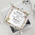 Thank You Gifts Jewelry Valet Tray for Women, Appreciation Gifts for Teacher Friends Coworkers PU Leather Catchall Beside Caddy Nightstand Organizer Tray for Jewelry Rings Watches, 7.87x7.87in