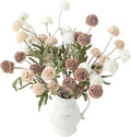 Floroom 9pcs Taupe Beige Mix Faux Silk Mums Artificial Flowers, Bulk Fake Small Mini Chrysanthemums with Stems for DIY Wedding Centerpieces Floral Arrangements Vase Fillers Home Decorations