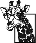 JEWLOVE Giraffe Wall Art Decor with Glasses - Animal Head Wall Decor, Whimsical Metal Giraffe Head for Living Room, Bedroom, Kids Room, 10.6x12.8 Inch