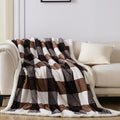 Sherpa Fleece Throw Blanket for Couch, Fluffy Plush Warm Fuzzy Blanket for Women and Men, Cozy Thick Soft Twin Blanket for Bed, Dark Brown, 60x80 Inches