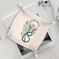 Nurse Gifts for Women,Graduation Gifts for Her, Nursing Student or Practitioner, for Nurse Week or Day,Valet Tray PU Leather Catchall Tray,Jewelry, Keys,and Accessories Organizer 7.87x7.87