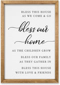 comurdyo Bless This Home Wall Decor 16"×11" Modern Rustic Farmhouse Inspirational Blessing Sweet Family Quote Scripture Sign For Living Room Bedroom House Wall Art Hanging (Wood)