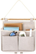 Jeffdad Hanging Canvas Organizer, Wall Door Closet Hanging Storage Bag Organizer Wall Mount Storage for Bedroom Bathroom Office Kitchen(White)