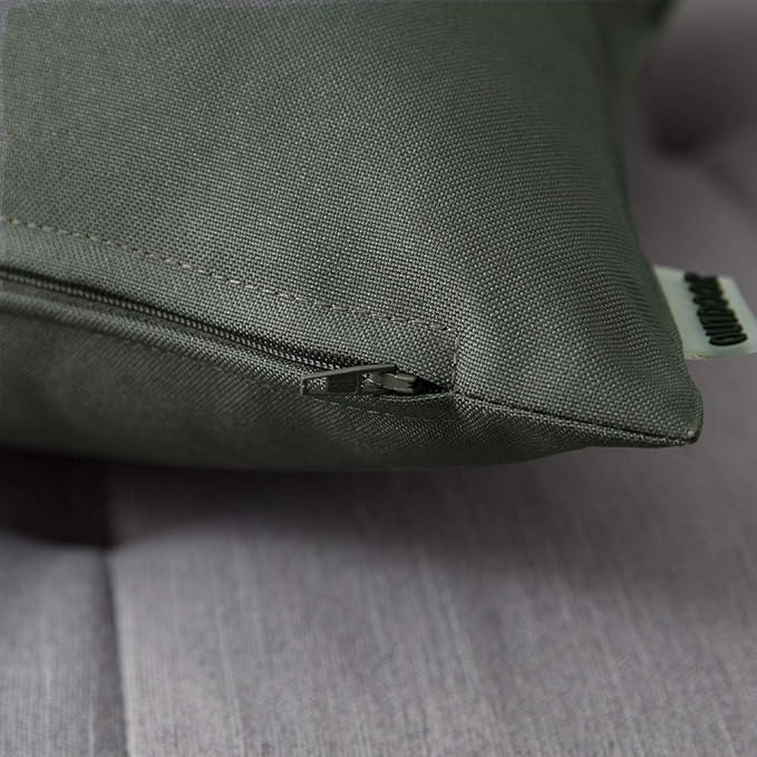 MIULEE Pack of 2 Decorative Outdoor Waterproof Pillow Covers Square Garden Cushion Sham Throw Pillowcase Shell for Patio Tent Couch 18x18 Inch Dark Gray