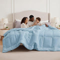 Bedsure Comforter Duvet Insert - Quilted Comforters Oversize Queen, All Season Duvet, GentleSoft Down Alternative Bedding, with 8 Tabs, Gifts for Women/Men, Light Spa Blue, Oversize Queen 98x98Inches