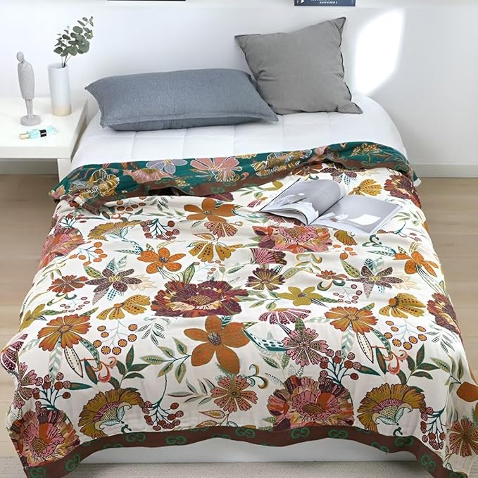 100% Boho Throw Blankets for Bed All Season, Reversible Cozy Blanket for Bed Couch 90"x98" Premium Soft Decorative Blankets for Couch Sofa Picnic Travel