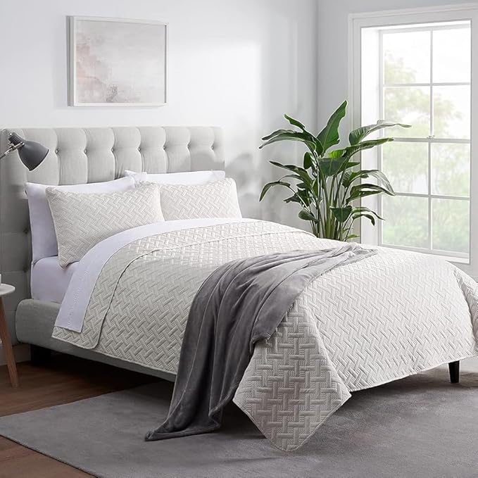 SERTA Cozy Plush Thick Fuzzy Super Soft Lightweight Throw Blanket for Bed, Couch, or Travel, King (108 in x 90 in), Grey
