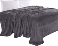Elegant Comfort Luxury Velvety Feel Blanket, All-Season Lightweight Blanket, Ultra Plush, Soft, Cozy-Fuzzy Flannel Fleece for Couch, Sofa, Bed, Travel, Solid Design, Full/Queen, Grey