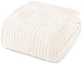 Whale Flotilla Lightweight Fleece King Size Blanket for Bed, Fuzzy Soft Blankets with Decorative Jacquard Pattern for All Season, Warm and Fluffy, 90x104 Inch, Ivory