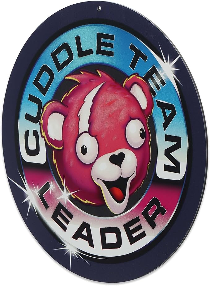 Fortnite Cuddle Team Leader Metal Wall Decor - Fun Fortnite Sign for Bedroom or Game Room