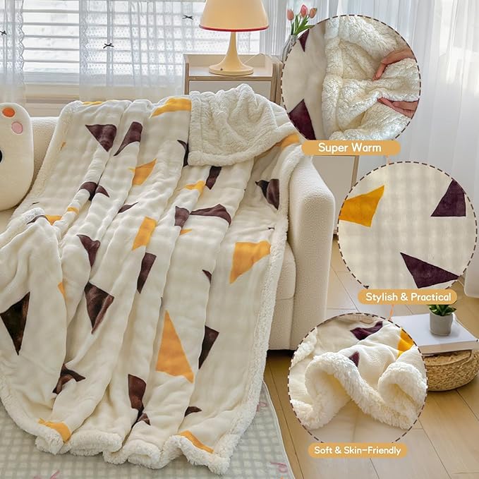 Full Size Fleece Blanket,Soft Warm Thick Throw for Bed/Couch - Stylish Winter Home Decor,Christmas Birthday Gift for Women Her (Full Size : 60"x80")