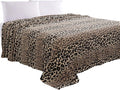 Elegant Comfort Luxury Velvety Feel Blanket, All-Season Lightweight Blanket, Ultra Plush, Soft, Cozy-Fuzzy Flannel Fleece for Couch, Sofa, Bed, Travel, Animal Print Design, Full/Queen, Leopard