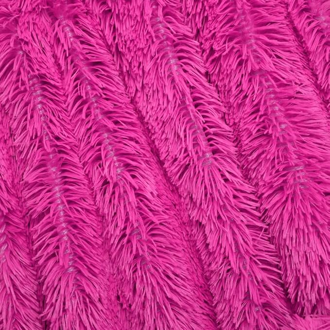 Plush Super Soft Blanket Bedding Sofa Cover Furry Fuzzy Fur Warm Throw Qulit Cozy Couch Blanket for Winter (63"x79", Rose Pink)
