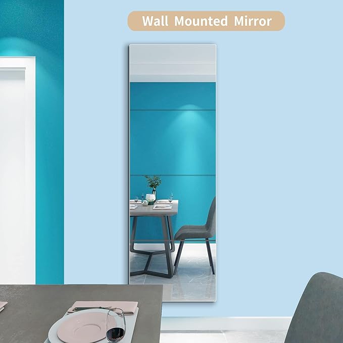Full Length Mirror for Kids Safety Shatterproof Mirror, Plastic Wall Mirrors,Made of Acrylic Plexiglass Mirrors,（X Large 16"x 16"x 4 Pcs) Long Bedroom Door Closet Mirro,Workout for Home Gym Body Mirro
