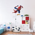 RoomMates RMK5168GC Spider-Man Growth Chart Giant Peel and Stick Wall Decals, Red, Blue