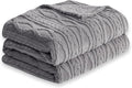 COOVA Grey Fleece Twin Blanket for Bed - Super Soft Cozy Plush Fuzzy Blanket for Sofa,Premium Sherpa Warm Throw for Women,Couch,Chair,60x80 Inches