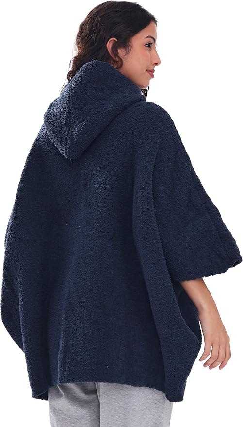WDCOZY Wearable Blanket Hoodie Poncho Throw Comfy Soft Warm Cape Shawl Cozy Cloak Wrap Hooded with Sleeves For Women Adults