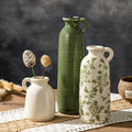 Ceramic Vases Set of 3, Farmhouse Country Flower Vase Home Decor,Living Room Kitchen Bathroom Decoration, Table Centerpieces, Shelf and Entrance Decorations-Multicolor.