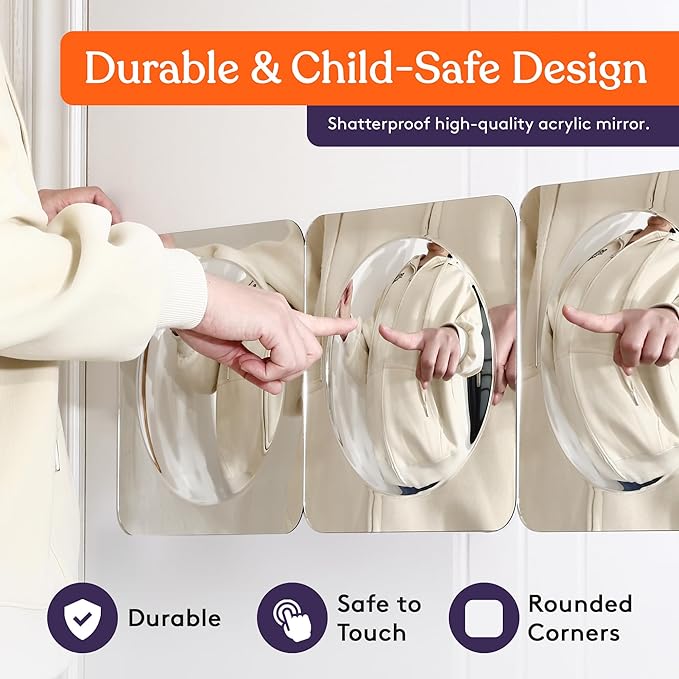 Special Supplies Sensory Bubble Wall Mirror - Interactive Acrylic Mirrors for Wall Decoration and Sensory Toys for Kids Classroom or Home -Sensory Room Decor -Visual, Tactile Stimulation (3 Pk)