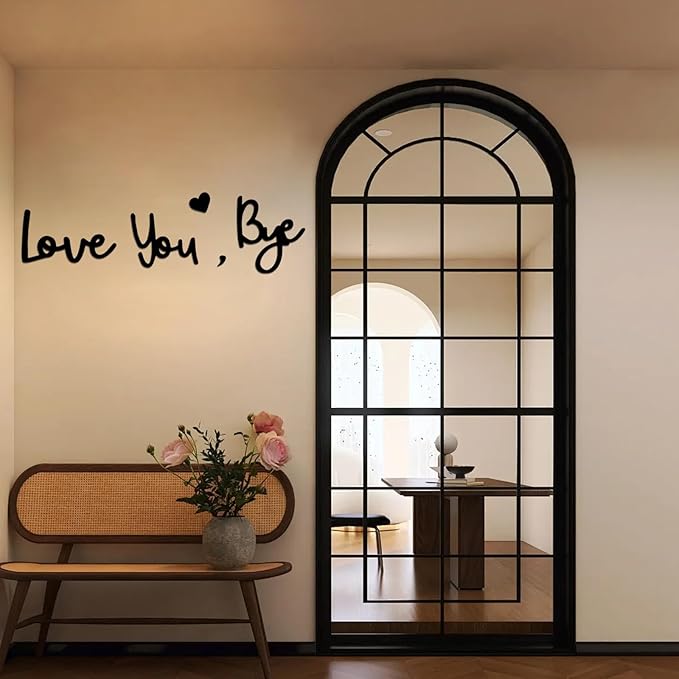 Love You Bye Wood Sign Home Decor Boho Decor Wall Decor Express Love and Warm for Your Family Lovers Wall Art Gift Hallway Entryway Door Valentine Decorations for Home (L)