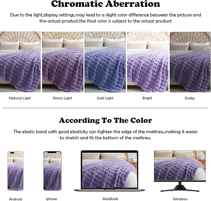 NEWCOSPLAY Throw Blanket for Couch Lavender Super Soft Flannel Fleece 3D Bubble Lightweight Bed Blanket All Season Use (Lavender, Throw(50"x60"))