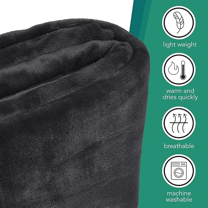 Polar Fleece Throw Blanket for Couch, Twin Bed, Chair, Kids, Adults, Pets 50x60 Soft Cozy Reversible Throw Blanket (Midnight Black)