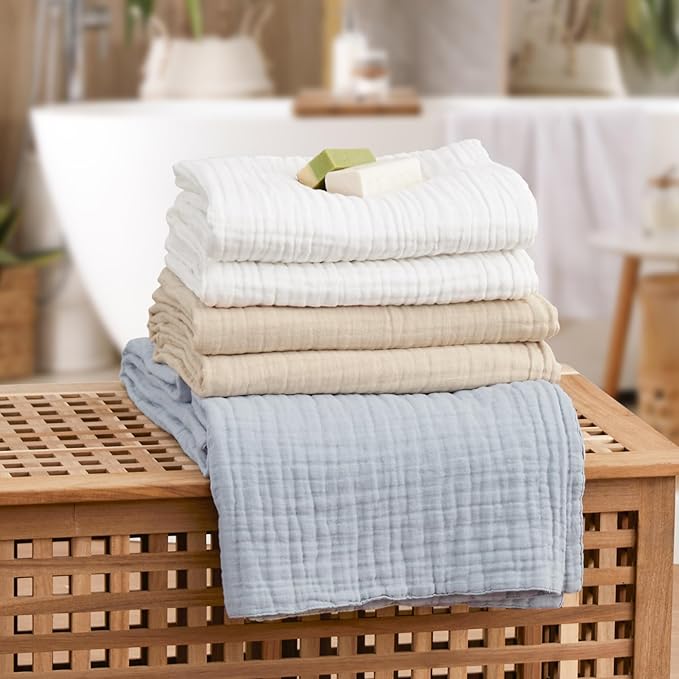 Love's cabin 100% Cotton Muslin Blanket, 6 Layer Lightweight Breathable Gauze Twin Size Blanket 60 x 80 Inches, Soft Summer Blanket for Bed or Couch, White