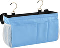 Lake Blue Bedside Caddy Storage Bag Bedside Organizer for Dorm Room Top Bunk Bed Bedside Shelf Hanging Organizer 6 Pockets with Hooks for Glasses Book Tablet Holder