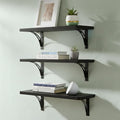 Willowy Reinforced Steel Bracket Black Wall Shelves for Bedroom - Easy to Install, Template and Video Included - Long Black Wall Shelf, Hanging Shelf, Wall Shelf, Wall Bookshelf