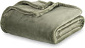 Berkshire Blanket Classic Velvetloft® Solid Blanket Twin Size, Lightweight Cozy Flannel Plush Blanket for Bed and Couch,Dark Sage,60×92 Inches
