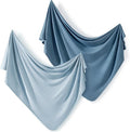 GRSSDER 2 Pack Newborn Swaddle Blanket, Ultra Soft Stretchy Jersey Knit Extra Large Size 33 x 44 Receiving Blankets for Easy Swaddling Baby Snug and Cozy