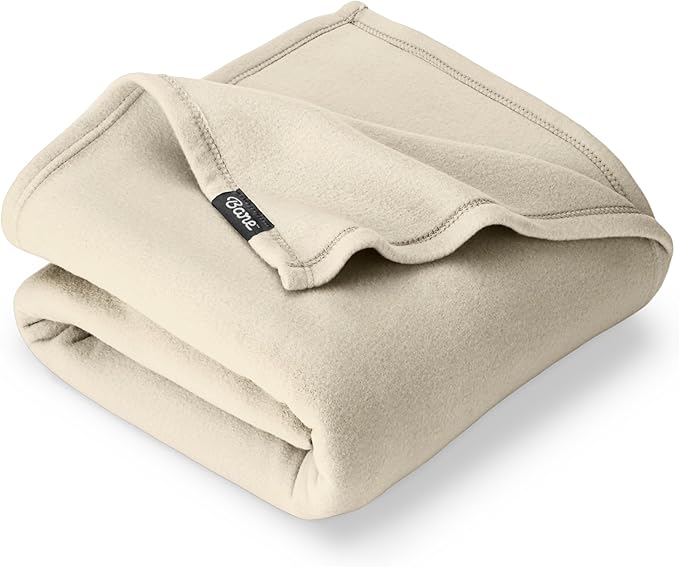 Bare Home Polar Fleece Blanket - Throw - Oyster - Warm & Cozy - Premium Fleece for Bed, Sofa, Camping, Travel and Cold Nights - Lightweight Blanket (Throw, Oyster)