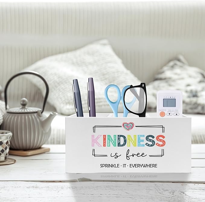Inspirational Mental Health Wellness Pen Pencil Holder, Kindness Gifts, Colorful Positive Motivational Makeup Brush Toothbrush Holder for Home Office Dorm Desk Accessories