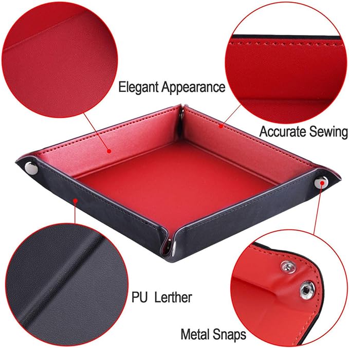 siduater Valet Tray Desktop Storage Organizer – Vegan Leather Catchall Tray Bedside Vanity Tray Nightstand Caddy Holder for Remote Controller, Watch, Keys, Phone, Wallet, Coin, Jewelry, Navy